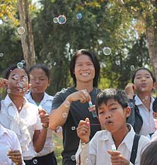 picture of Penh Lo and students