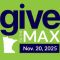 Give to the Max logo on a neon green background
